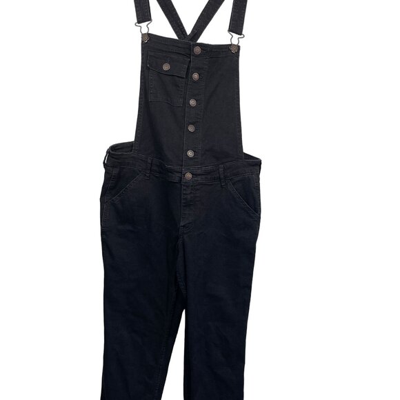 Hollister Low Rise Black Cropped Overalls - Picture 1 of 4